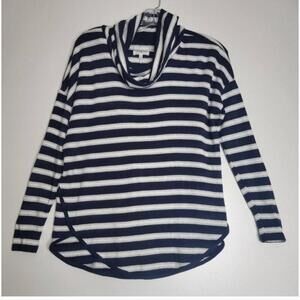 Lou & Grey Striped Cowl Neck Long-Sleeve Tunic Top Size XS